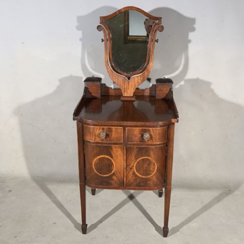 GEORGIAN BOW FRONTED DRESSING CABINET - ADDITIONAL PHOTO 1
