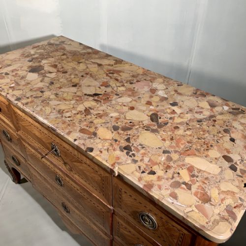 EARLY C19TH FRENCH COMMODE WITH BRECHE D'ALEP MARBLE - ADDITIONAL PHOTO 1