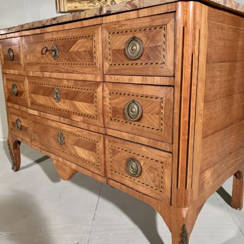 EARLY C19TH FRENCH COMMODE WITH BRECHE D'ALEP MARBLE - ADDITIONAL PHOTO 3