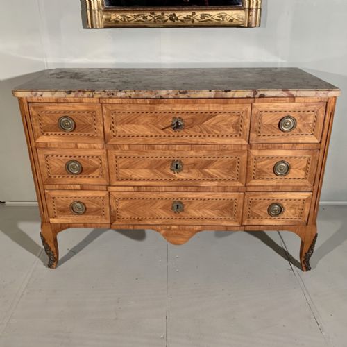 EARLY C19TH FRENCH COMMODE WITH BRECHE D'ALEP MARBLE - ADDITIONAL PHOTO 6