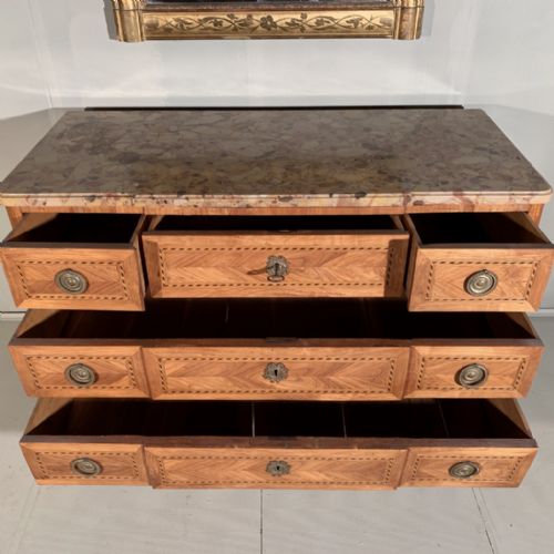 EARLY C19TH FRENCH COMMODE WITH BRECHE D'ALEP MARBLE - ADDITIONAL PHOTO 7