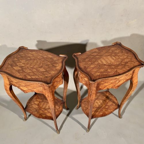 PAIR OF FRENCH MARQUETRY LAMP TABLES - ADDITIONAL PHOTO 2