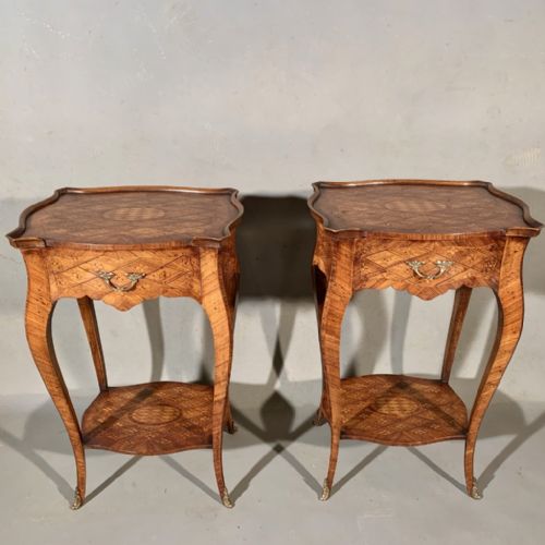 PAIR OF FRENCH MARQUETRY LAMP TABLES - ADDITIONAL PHOTO 3