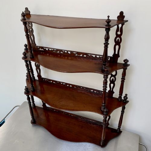 FINE SET OF FREESTANDING OR HANGING SHELVES IN MAHOGANY - ADDITIONAL PHOTO 3