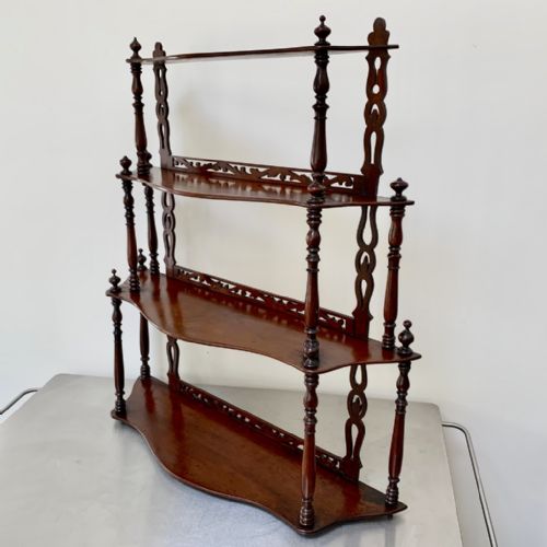 FINE SET OF FREESTANDING OR HANGING SHELVES IN MAHOGANY - ADDITIONAL PHOTO 5