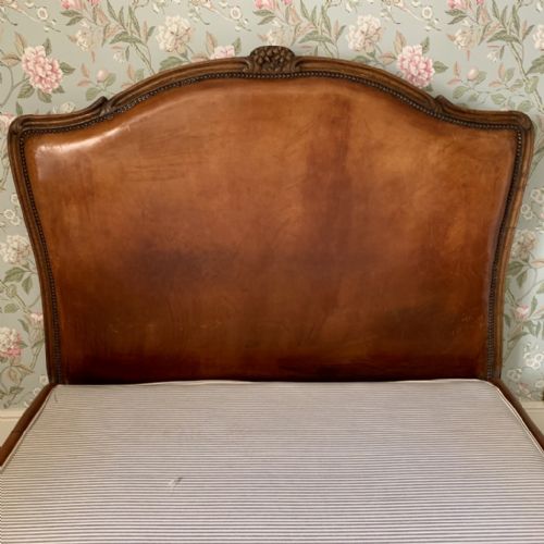 FRENCH LEATHER UPHOLSTERED BED WITH LOW END - ADDITIONAL PHOTO 2