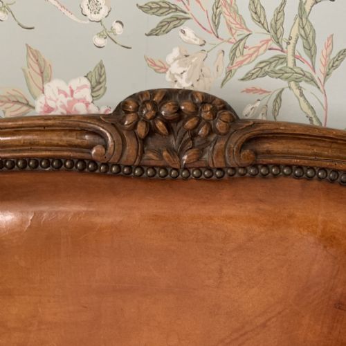 FRENCH LEATHER UPHOLSTERED BED WITH LOW END - ADDITIONAL PHOTO 4