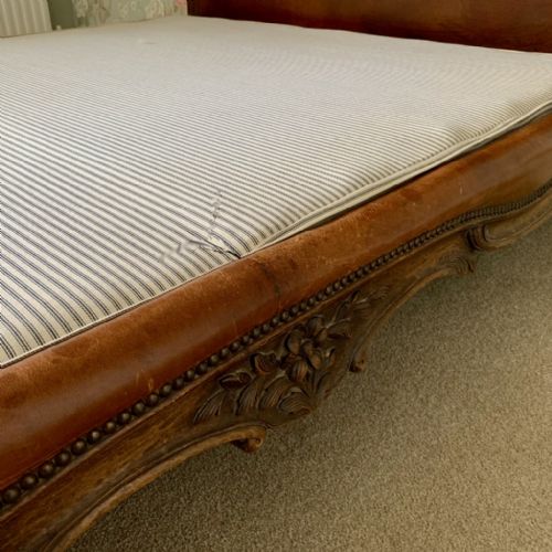 FRENCH LEATHER UPHOLSTERED BED WITH LOW END - ADDITIONAL PHOTO 5