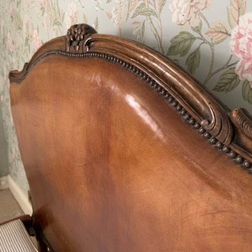 FRENCH LEATHER UPHOLSTERED BED WITH LOW END - ADDITIONAL PHOTO 10