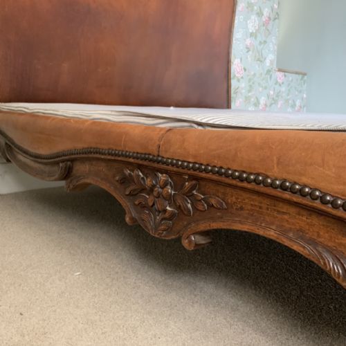 FRENCH LEATHER UPHOLSTERED BED WITH LOW END - ADDITIONAL PHOTO 11