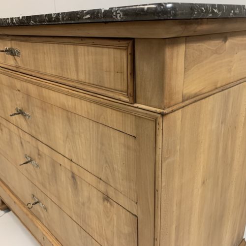 BLEACHED CHERRY WOOD COMMODE WITH MARBLE TOP - ADDITIONAL PHOTO 3