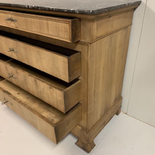 BLEACHED CHERRY WOOD COMMODE WITH MARBLE TOP - ADDITIONAL PHOTO 5