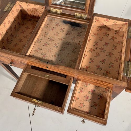 FRENCH DRESSING TABLE WITH HINGED MIRROR TOP - ADDITIONAL PHOTO 1
