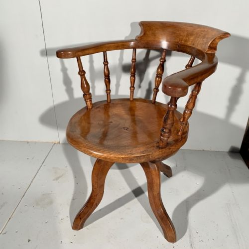 REVOLVING DESK CHAIR IN ELM AND FRUIT WOOD - ADDITIONAL PHOTO 1