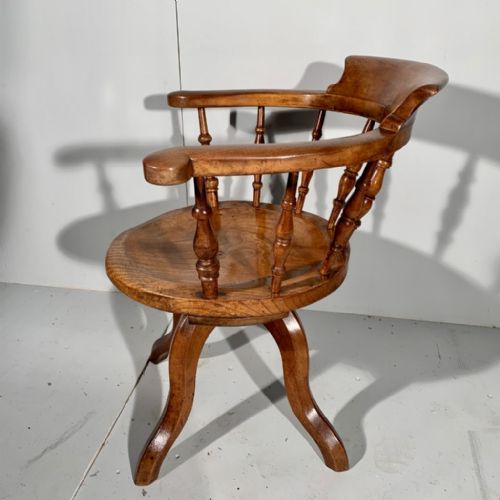 REVOLVING DESK CHAIR IN ELM AND FRUIT WOOD - ADDITIONAL PHOTO 2