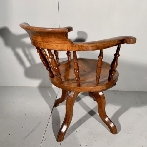 REVOLVING DESK CHAIR IN ELM AND FRUIT WOOD - ADDITIONAL PHOTO 3