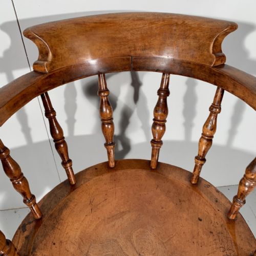 REVOLVING DESK CHAIR IN ELM AND FRUIT WOOD - ADDITIONAL PHOTO 4