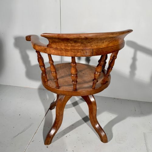 REVOLVING DESK CHAIR IN ELM AND FRUIT WOOD - ADDITIONAL PHOTO 5