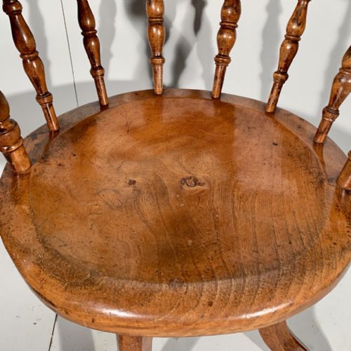 REVOLVING DESK CHAIR IN ELM AND FRUIT WOOD - ADDITIONAL PHOTO 6