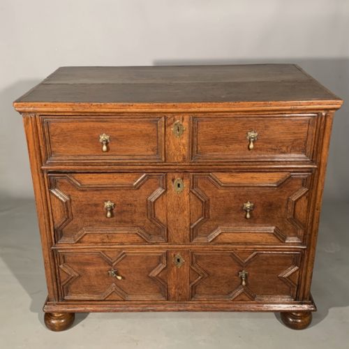 C17TH OAK GEOMETRIC CHEST OF DRAWERS - ADDITIONAL PHOTO 2