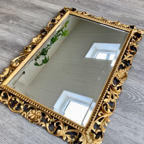 C19TH GILTWOOD FLORENTINE MIRROR WITH BEVELLED GLASS - ADDITIONAL PHOTO 1