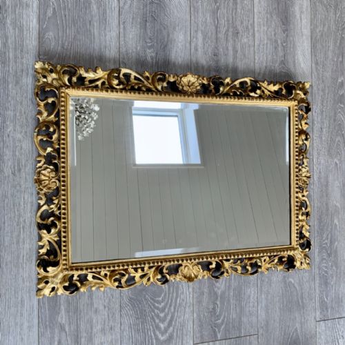 C19TH GILTWOOD FLORENTINE MIRROR WITH BEVELLED GLASS - ADDITIONAL PHOTO 2