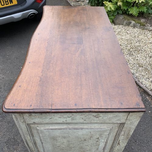 C18TH FRENCH OAK SERPENTINE PAINTED COMMODE CHEST OF DRAWERS - ADDITIONAL PHOTO 7