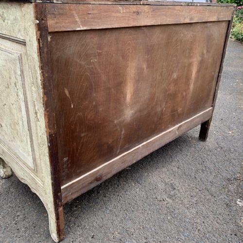 C18TH FRENCH OAK SERPENTINE PAINTED COMMODE CHEST OF DRAWERS - ADDITIONAL PHOTO 8