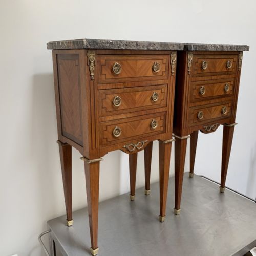 FINE PAIR OF FRENCH ROSEWOOD INLAID LAMP TABLES - ADDITIONAL PHOTO 2