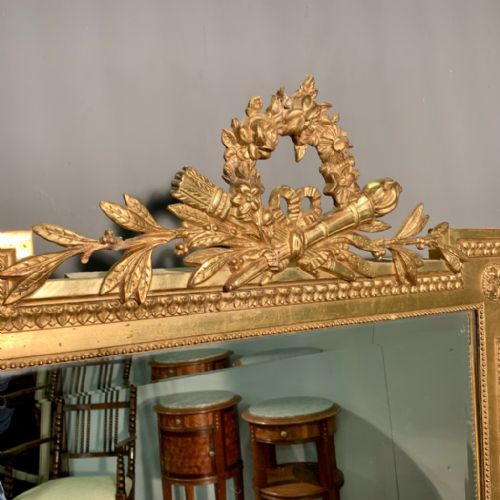 FRENCH GILT MIRROR WITH TORCH AND GARLAND - ADDITIONAL PHOTO 3