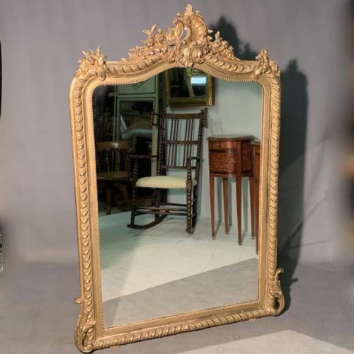 fine quality french gilt overmantle mirror - CATEGORY: ANTIQUE MIRRORS - DATED 1880