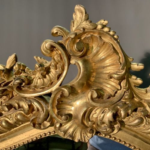 FINE QUALITY FRENCH GILT OVERMANTLE MIRROR - ADDITIONAL PHOTO 2