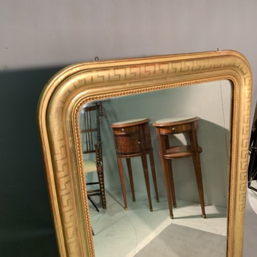 FRENCH GILT LOUIS PHILIPPE MIRROR WITH GREEK KEY DETAIL - ADDITIONAL PHOTO 2