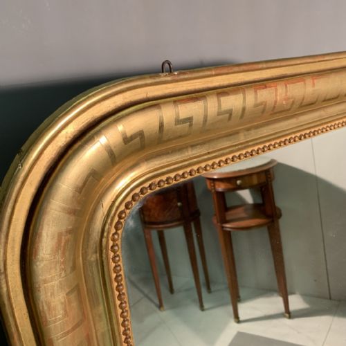 FRENCH GILT LOUIS PHILIPPE MIRROR WITH GREEK KEY DETAIL - ADDITIONAL PHOTO 4