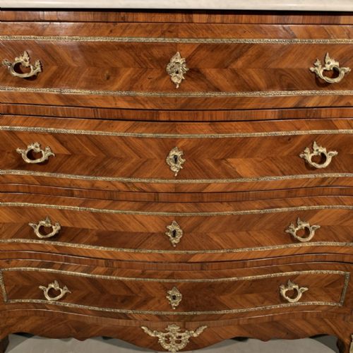 VERY FINE FRENCH SERPENTINE LOUIS XV COMMODE WITH MARBLE TOP - ADDITIONAL PHOTO 8