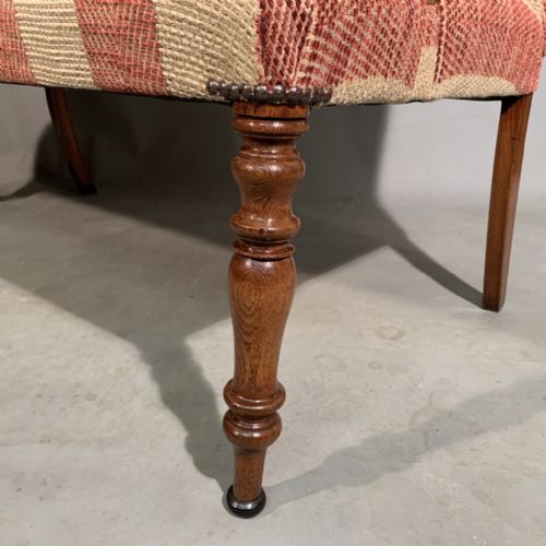 REGENCY 2 SEATER WINDOW SEAT NEWLY UPHOLSTERED IN CHENILLE STRIPE - ADDITIONAL PHOTO 6