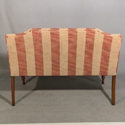 REGENCY 2 SEATER WINDOW SEAT NEWLY UPHOLSTERED IN CHENILLE STRIPE - ADDITIONAL PHOTO 7