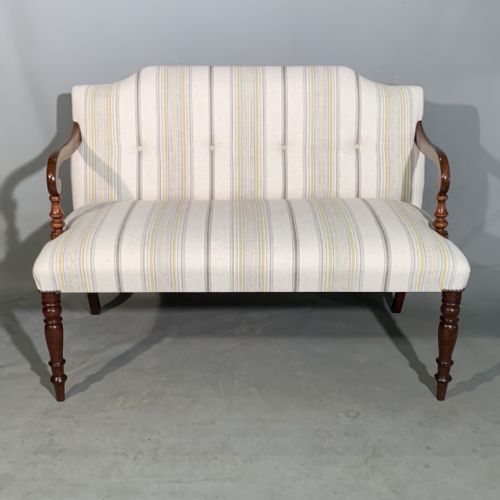REGENCY 2 SEATER SALON SEAT WITH NEW LINEN STRIPE - ADDITIONAL PHOTO 2