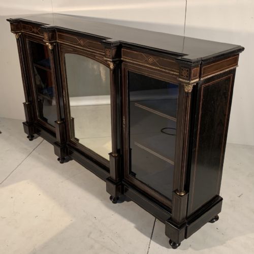 EBONISED VICTORIAN CREDENZA SIDEBOARD WITH MIRROR DOOR - ADDITIONAL PHOTO 2