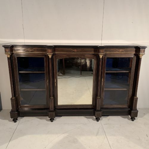 EBONISED VICTORIAN CREDENZA SIDEBOARD WITH MIRROR DOOR - ADDITIONAL PHOTO 3