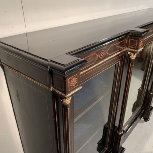 EBONISED VICTORIAN CREDENZA SIDEBOARD WITH MIRROR DOOR - ADDITIONAL PHOTO 6