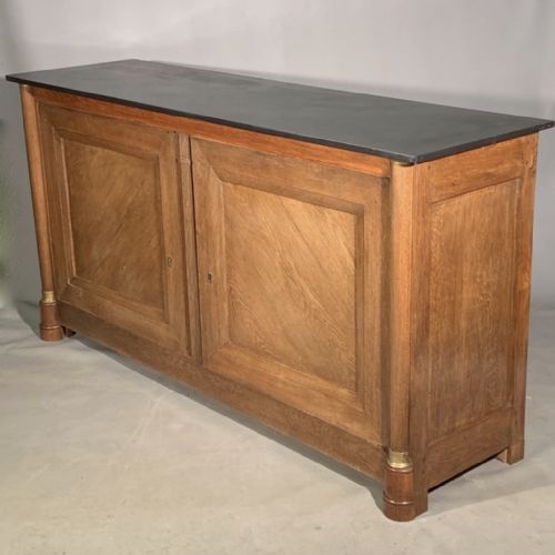 early c19th french oak empire sideboard with slate top - CATEGORY: ANTIQUE SIDEBOARDS - DATED 19TH CENTURY