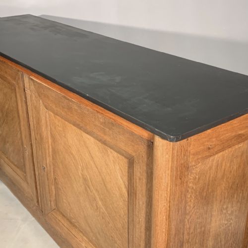 EARLY C19TH FRENCH OAK EMPIRE SIDEBOARD WITH SLATE TOP - ADDITIONAL PHOTO 2