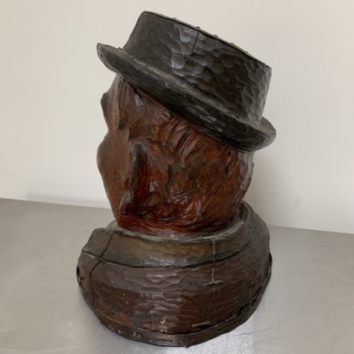 C19TH CARVED SYCAMORE HEAD - ADDITIONAL PHOTO 3
