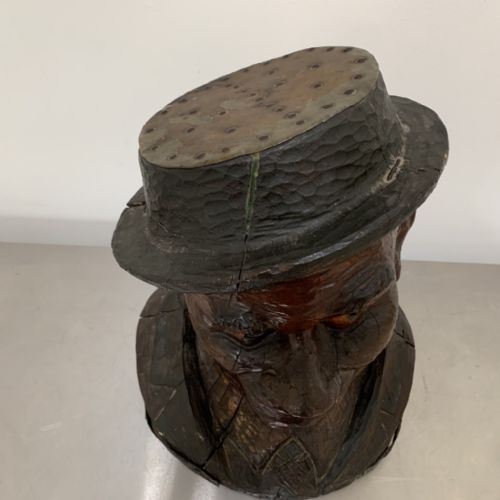 C19TH CARVED SYCAMORE HEAD - ADDITIONAL PHOTO 5