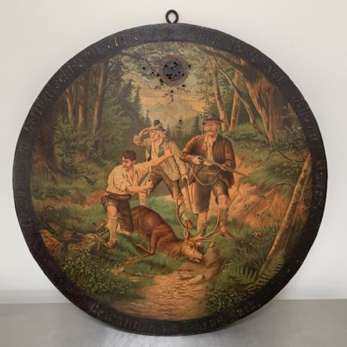 c19th bavarian shooting competition target hunting scene - CATEGORY: ANTIQUE MISCELLANEOUS - DATED 1880