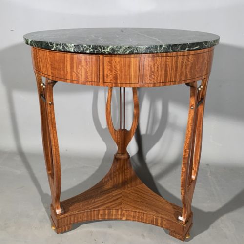FINE QUALITY FRENCH SATINWOOD PEDAL LYRE CENTRE TABLE - ADDITIONAL PHOTO 1