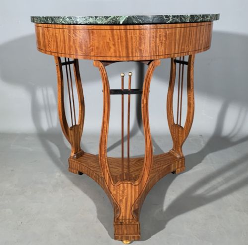 FINE QUALITY FRENCH SATINWOOD PEDAL LYRE CENTRE TABLE - ADDITIONAL PHOTO 3