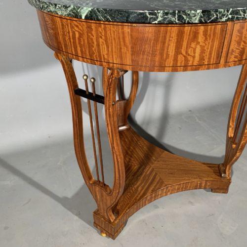 FINE QUALITY FRENCH SATINWOOD PEDAL LYRE CENTRE TABLE - ADDITIONAL PHOTO 4