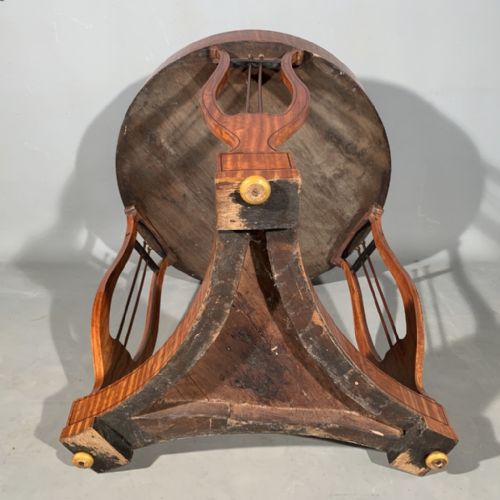 FINE QUALITY FRENCH SATINWOOD PEDAL LYRE CENTRE TABLE - ADDITIONAL PHOTO 9